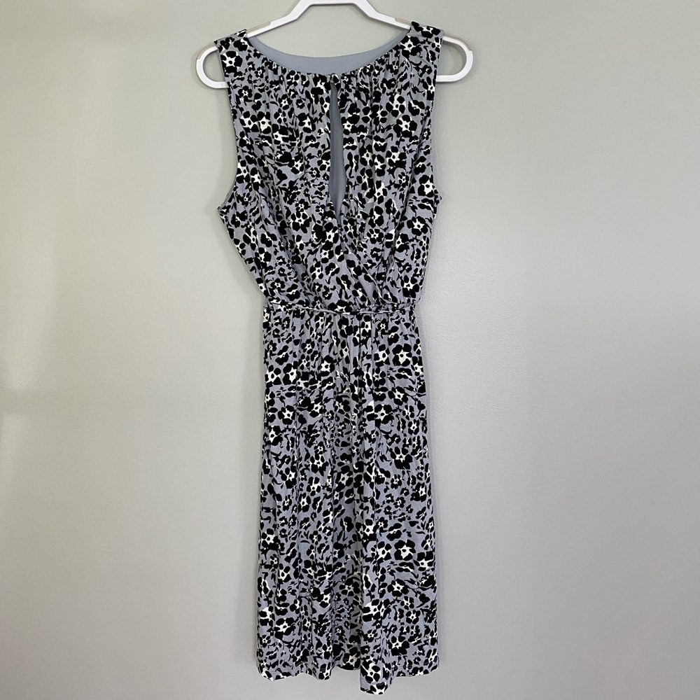 Loft Gray Animal Print Leopard Dress XLT